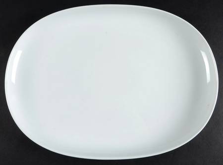 Century White (Rim) 15" Oval Serving Platter