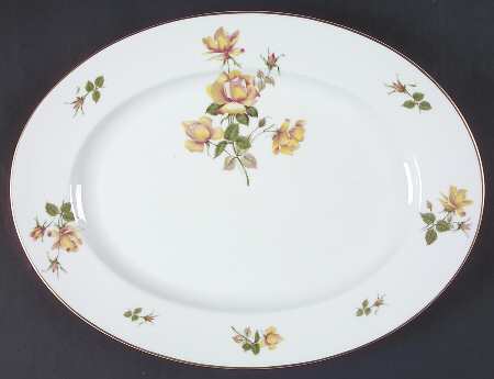 Charlene (Aida, White) 14" Oval Serving Platter