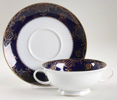 Charlemagne Footed Cream Soup Bowl & Saucer Set