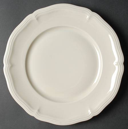 Chippendale Cream Undecorated Dinner Plate