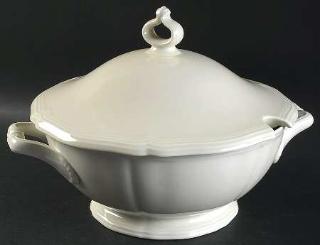 Chippendale Cream Undecorated Tureen &  Lid