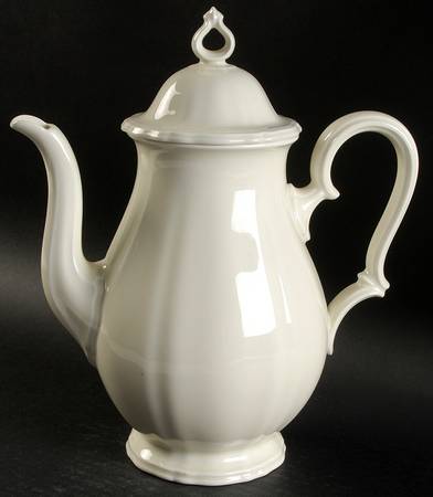Chippendale Cream Undecorated Coffee Pot & Lid