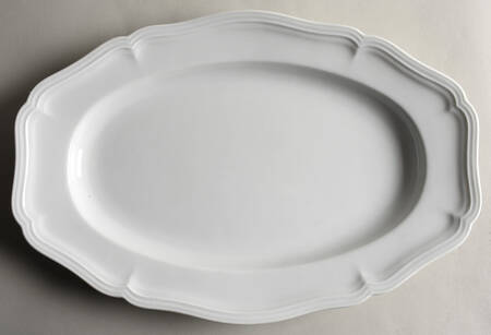 Chippendale All White 14" Oval Serving Platter