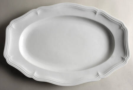 Chippendale All White 17" Oval Serving Platter