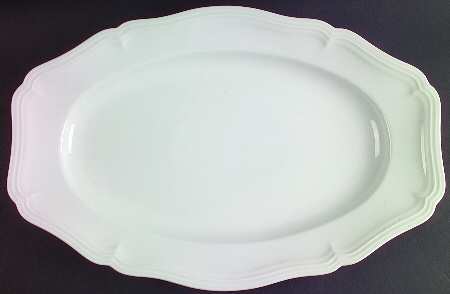 Chippendale All White 18" Oval Serving Platter
