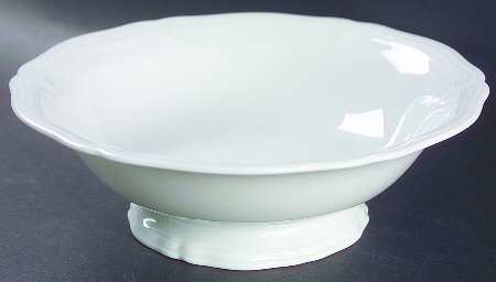Chippendale All White 8" Round Vegetable Bowl