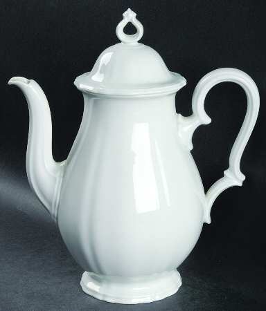 Chippendale All White Coffee Pot & Lid