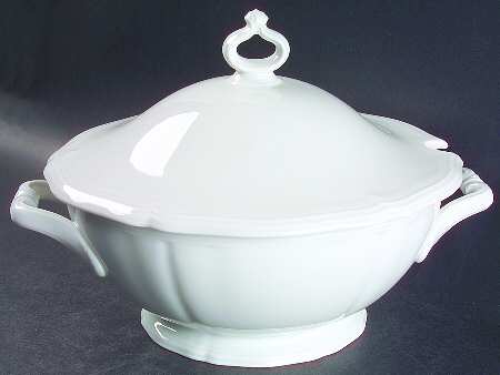 Chippendale All White Tureen &  Lid