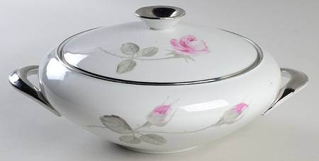 Charming Rose Round Covered Vegetable