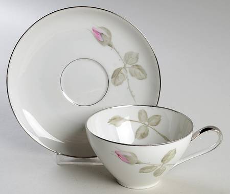 Charming Rose Flat Cup & Saucer Set