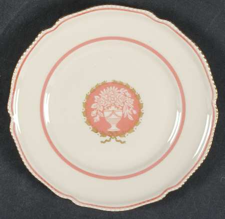 Classic (Rose Colored Center with Vase) Bread & Butter Plate