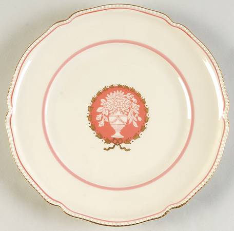 Classic (Rose Colored Center with Vase) Salad Plate