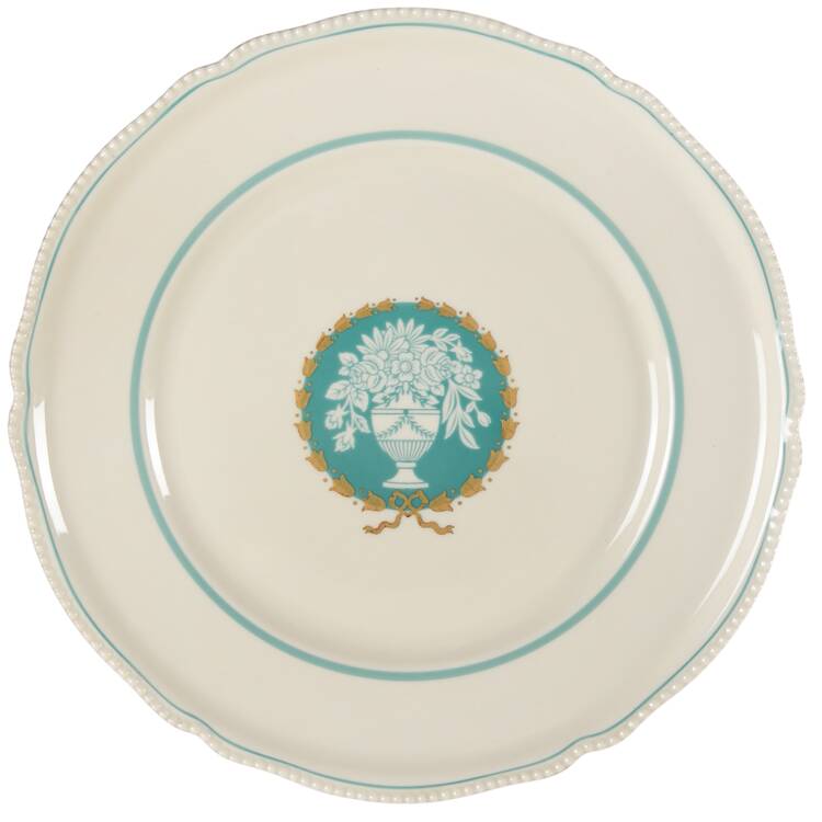 Classic (Turquoise Center with Vase) Luncheon Plate