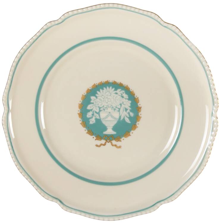Classic (Turquoise Center with Vase) Bread & Butter Plate