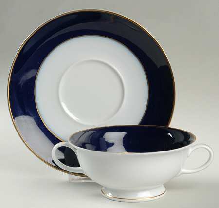 Claudine Footed Cream Soup Bowl & Saucer Set