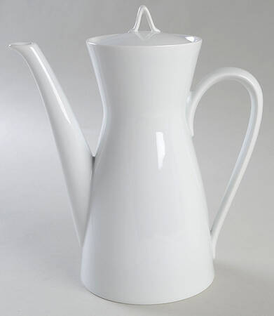 Classic Modern White Coffee Pot & Lid
