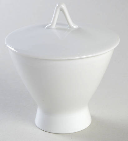 Classic Modern White Mini Sugar Bowl & Lid