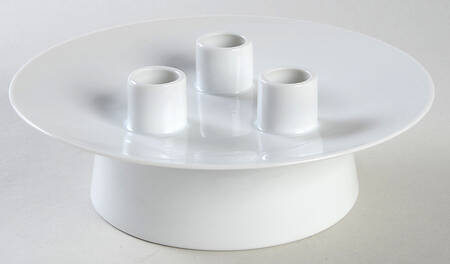 Classic Modern White Three Light Candlestick