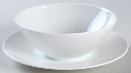 Classic Modern White Sauce Boat with Attached Underplate No Lid
