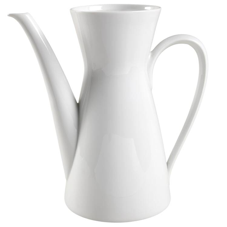 Classic Modern White Coffee Pot No Lid