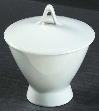 Classic Modern White Sugar Bowl & Lid