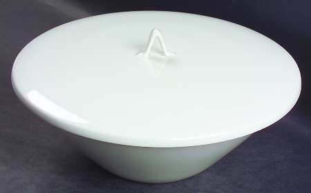 Classic Modern White Round Covered Vegetable-Uses RV9 as Base+CVLRV9