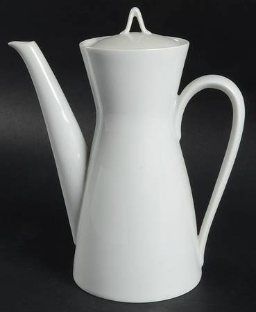 Classic Modern White Small Coffee Pot & Lid