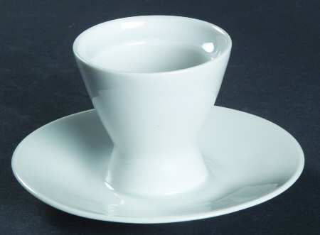 Classic Modern White Egg Cup with Attached Underplate