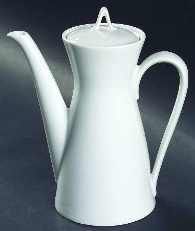 Classic Modern White Mini Coffee Pot & Lid