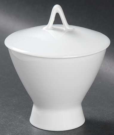 Classic Modern White Sugar Bowl & Lid