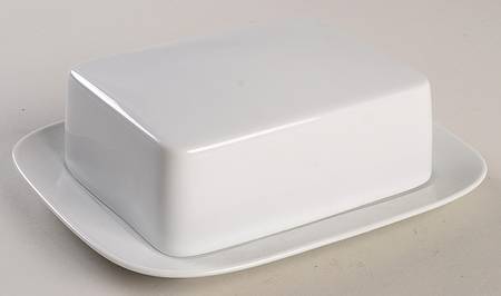 Classic Modern White Square Covered Butter