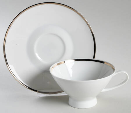 Classic Platinum (Older) Footed Cup & Saucer Set