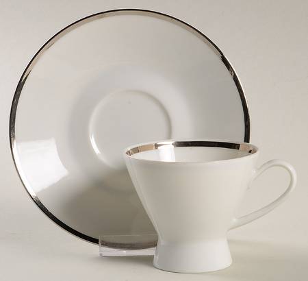 Classic Platinum (Older) Footed Demitasse Cup & Saucer Set