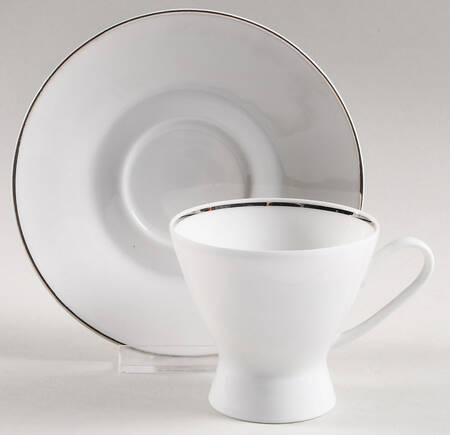 Classic Platinum (Newer) Footed Demitasse Cup & Saucer Set