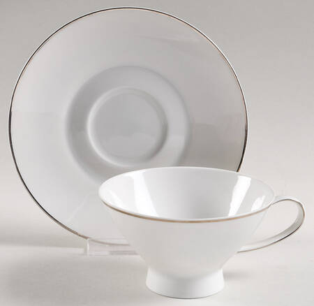 Classic Platinum (Newer) Footed Cup & Saucer Set