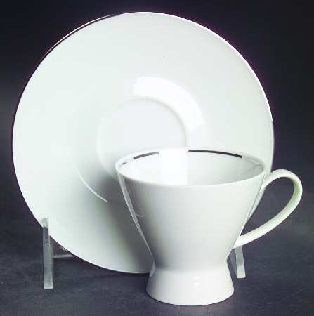 Classic Platinum (Newer) Footed Cup & Saucer Set