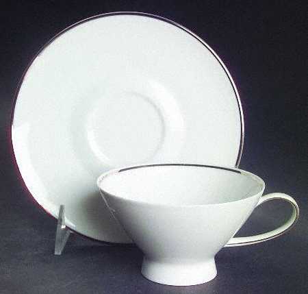 Classic Platinum (Newer) Footed Cup & Saucer Set