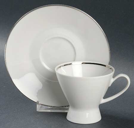 Classic Platinum (Newer) Footed Demitasse Cup & Saucer Set