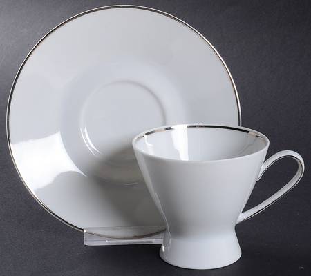 Classic Platinum (Newer) Footed Cup & Saucer Set