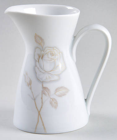 Classic Rose (White Rose, Brown Leaves) Creamer
