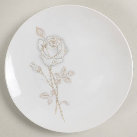 Classic Rose (White Rose, Brown Leaves) Salad Plate