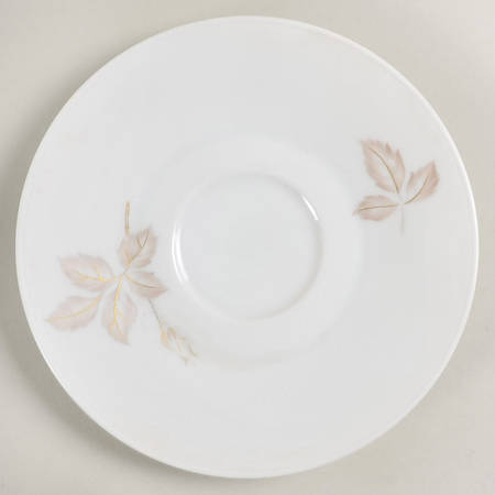 Classic Rose (White Rose, Brown Leaves) Saucer for Footed Cup