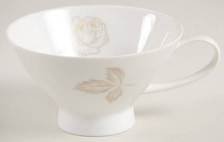 Classic Rose (White Rose, Brown Leaves) Footed Cup
