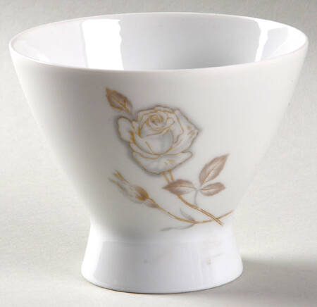 Classic Rose (White Rose, Brown Leaves) Sugar Bowl No Lid