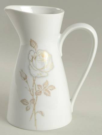 Classic Rose (White Rose, Brown Leaves) 24 Oz Pitcher