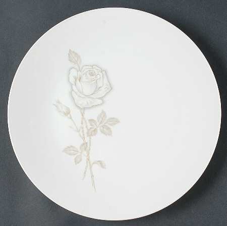 Classic Rose (White Rose, Brown Leaves) 11" Chop Plate (Round Platter)