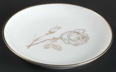 Classic Rose (White Rose, Brown Leaves) Coaster