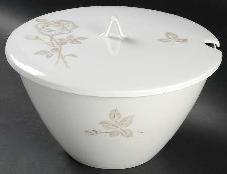 Classic Rose (White Rose, Brown Leaves) Tureen &  Lid