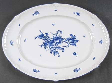 Cornflower Blue 15" Oval Serving Platter