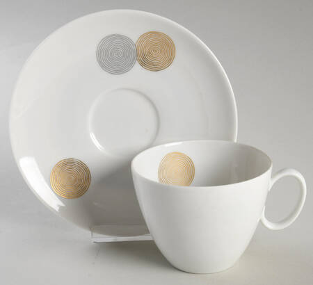 Coins Flat Cup & Saucer Set